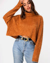 Image of Evie Cropped Sweatshirt in Rust Knit