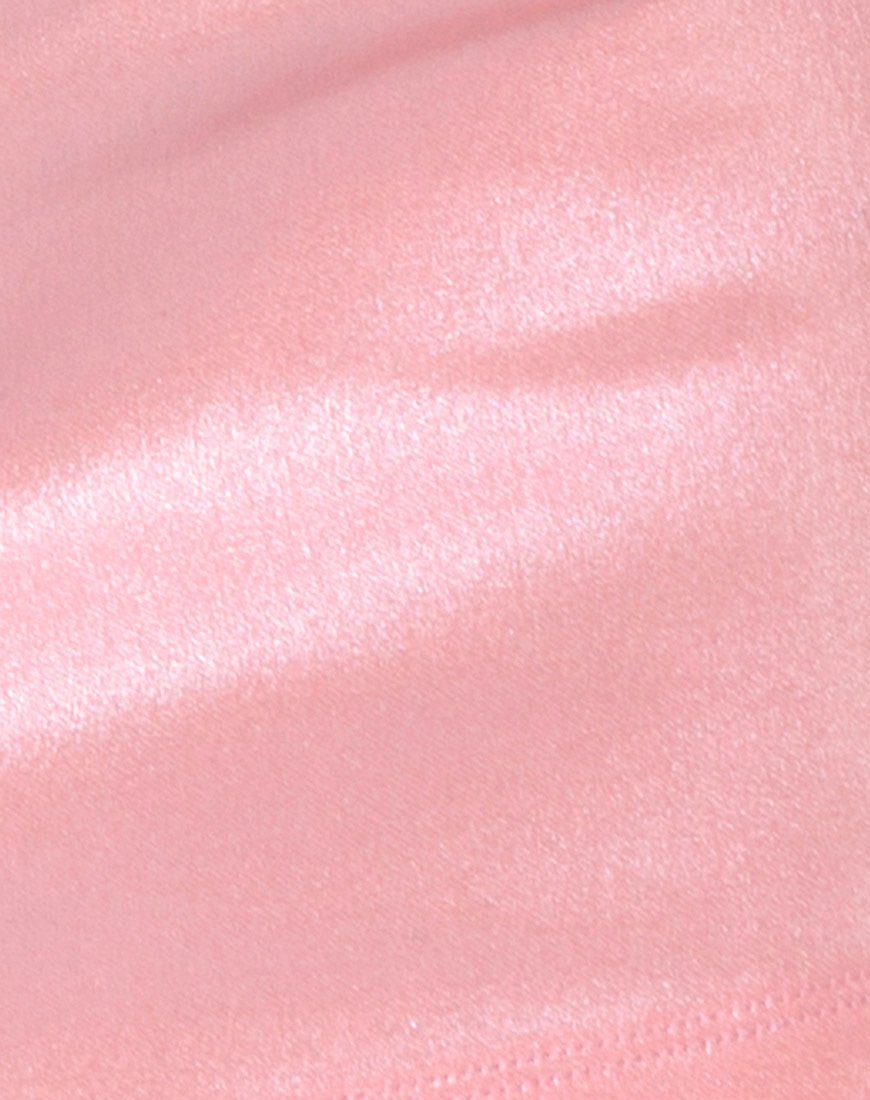 Image of Ewi Mini Skirt in Metallic Shimmer Baby Pink