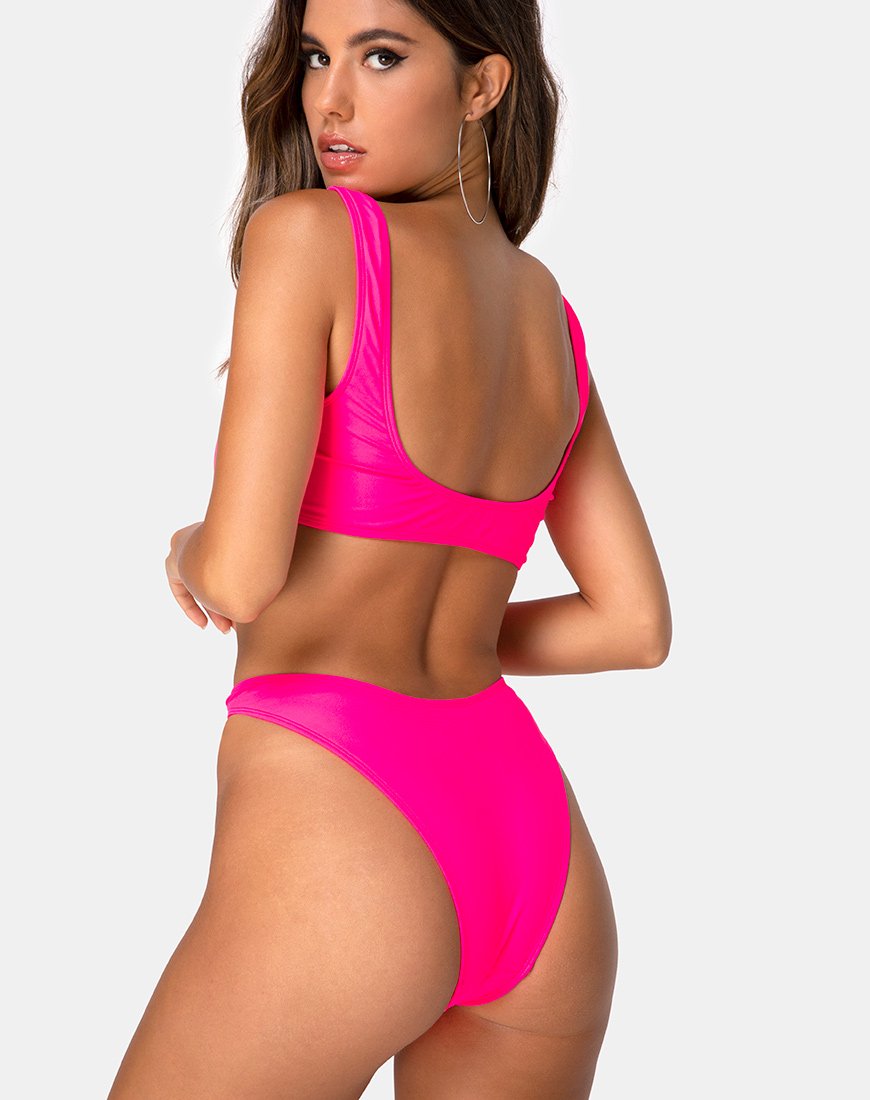 Image of Farida Bikini Bottom in Hot Pink