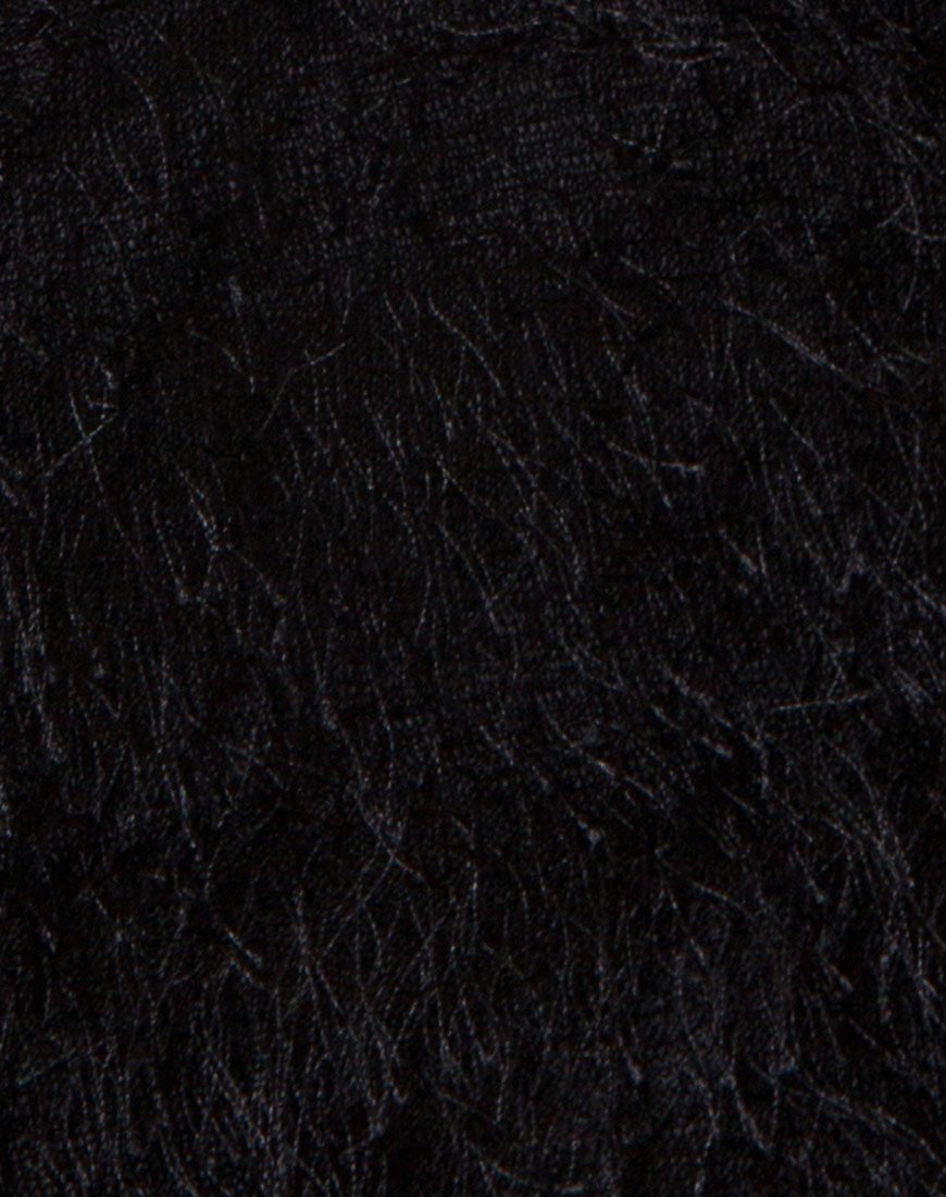 Image of Balien Crop Top in Fringe Black
