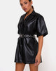 Image of Fresia Mini Dress in PU Black