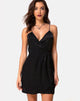 Image of Furiosa Wrap Dress in Satin Cheetah Black