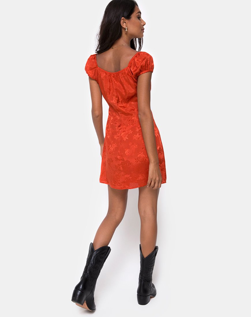Image of Gaval Mini Dress in Satin Rose Rust
