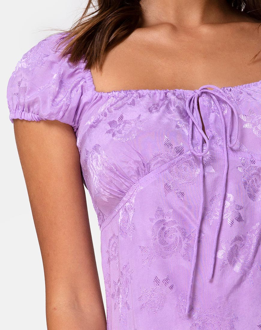 Image of Gaval Mini Dress in Satin Rose Lilac