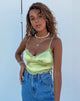 Image of Gemlou Cami Top in Satin Lime Green
