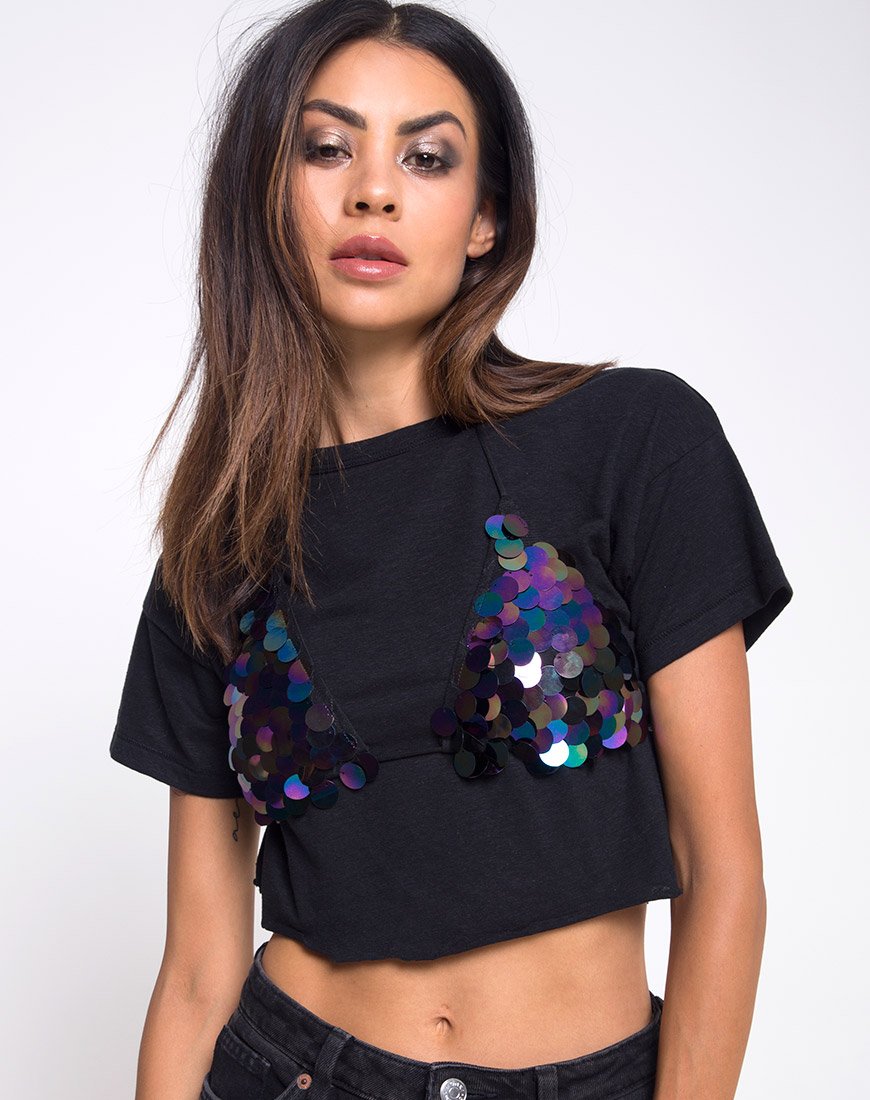 Gwen Bralet in Disc Sequin Petrol