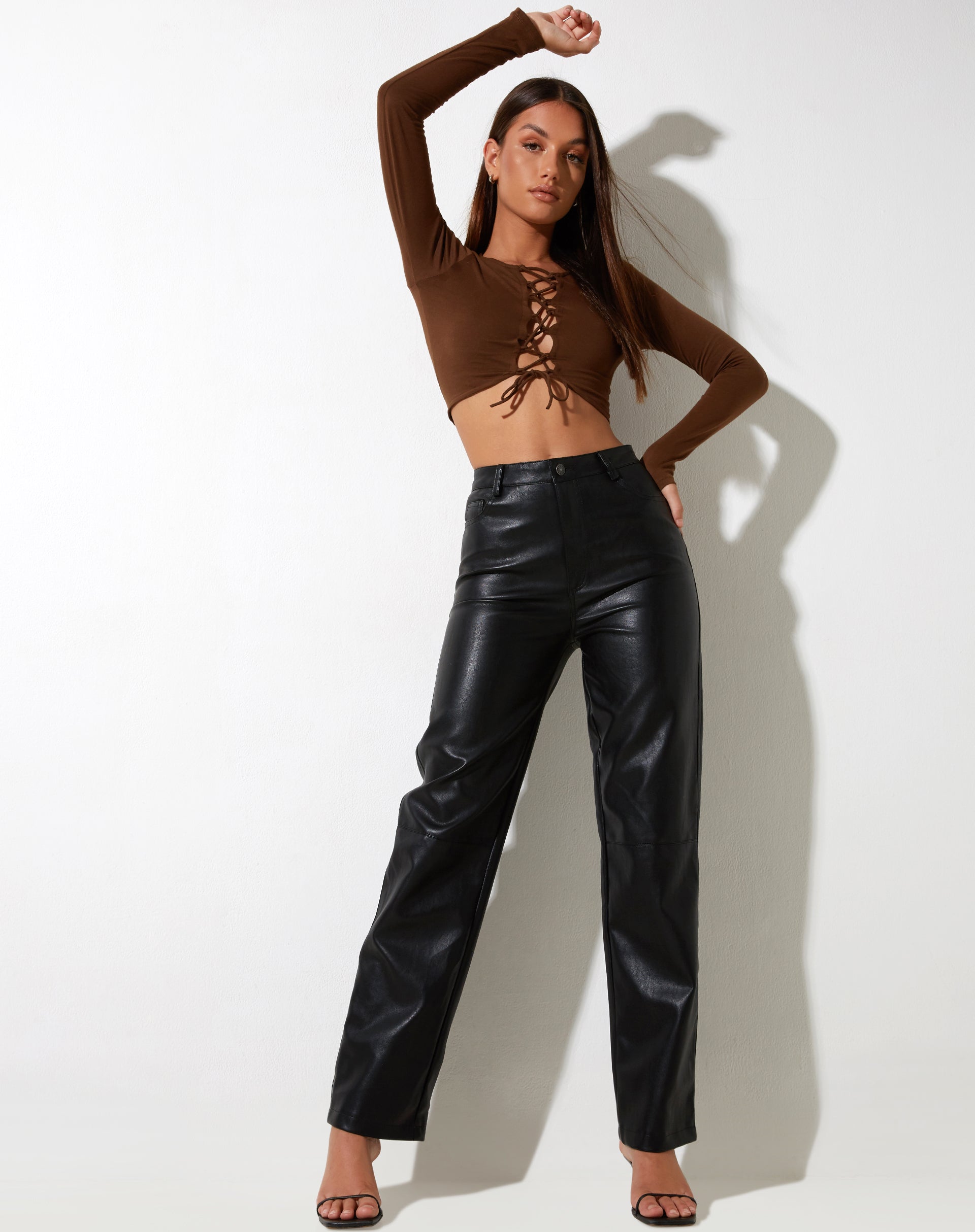 Gisy Crop Top in Cocoa Brown