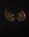 Black with Gold Angel Wings Hotfix