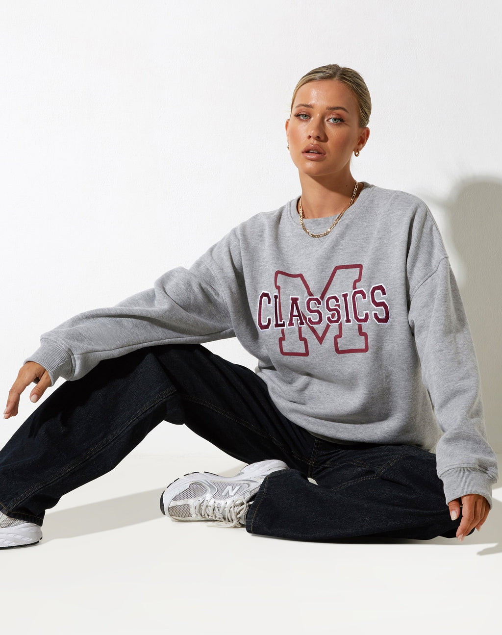 Glan Sweatshirt in Grey Marl with "M Classics" Embro
