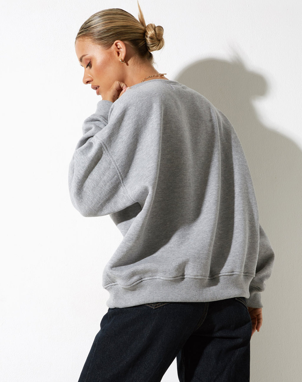 Glan Sweatshirt in Grey Marl with 'M Classics' Embro