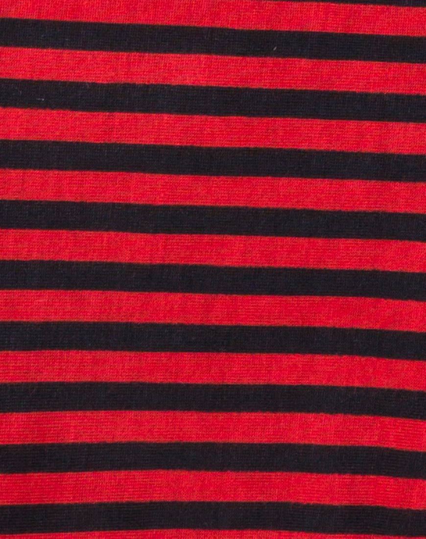 Image of Goce Crop Top in Mini Stripe Red and Black