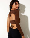 Image of Grasel Crop Top in Lycra Cocoa