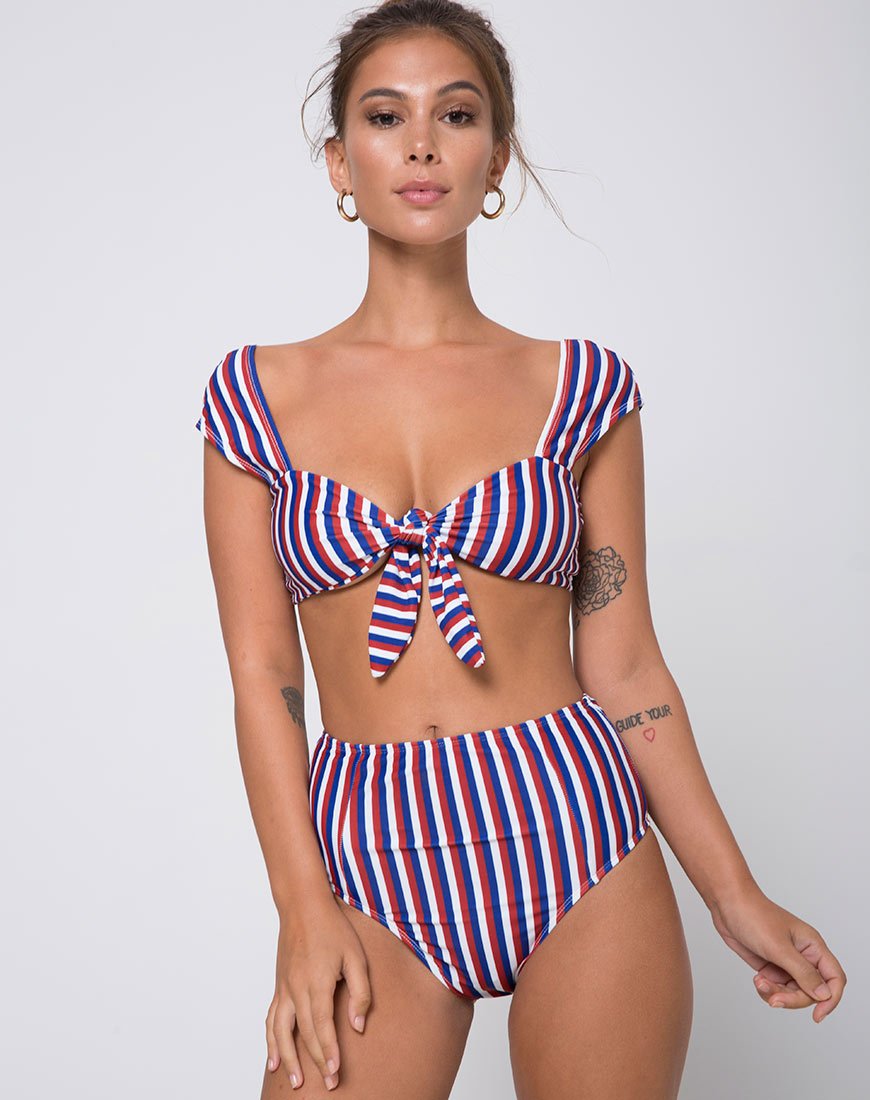 Grifin Bikini Top in Triple Stripe