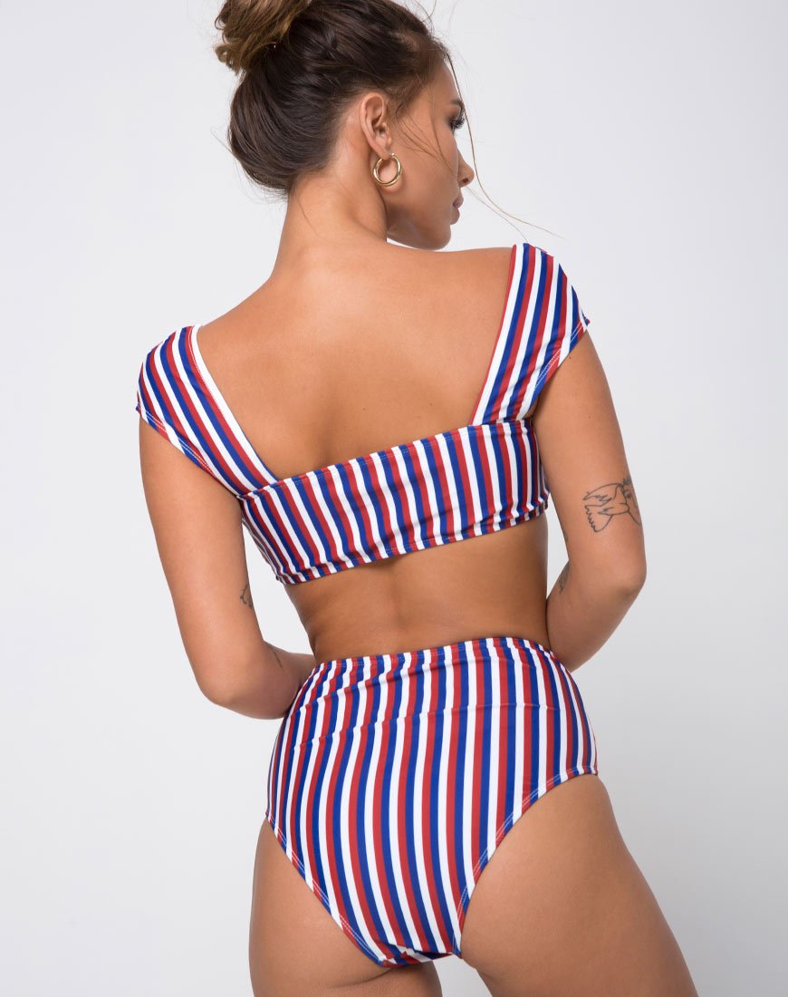 Grifin Bikini Top in Triple Stripe