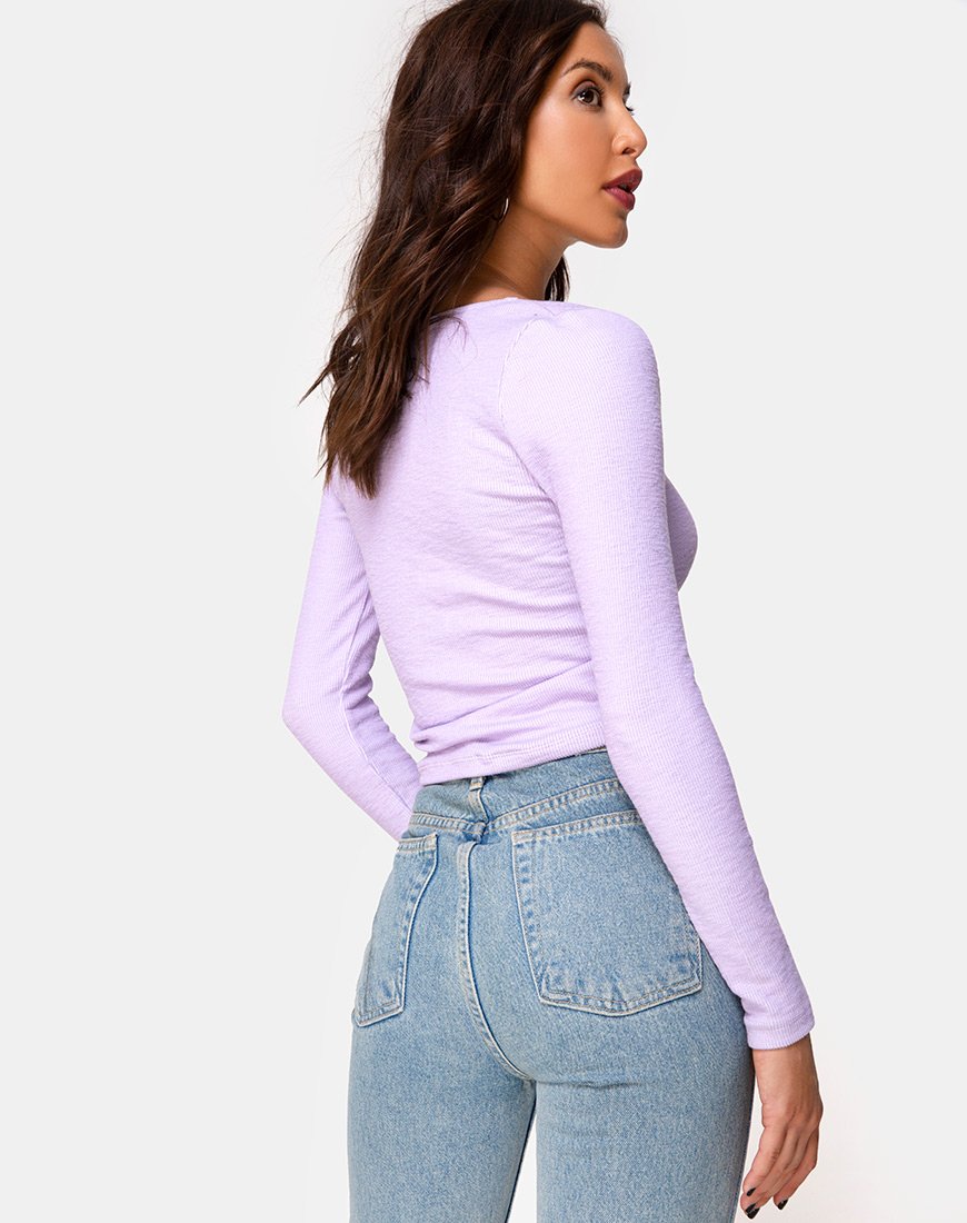 Image of Guanelle Top in Rib Lilac