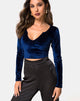 Image of Guan Crop Top in Velvet Navy