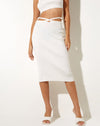 Image of Harpy Midi Skirt in Rib Star White