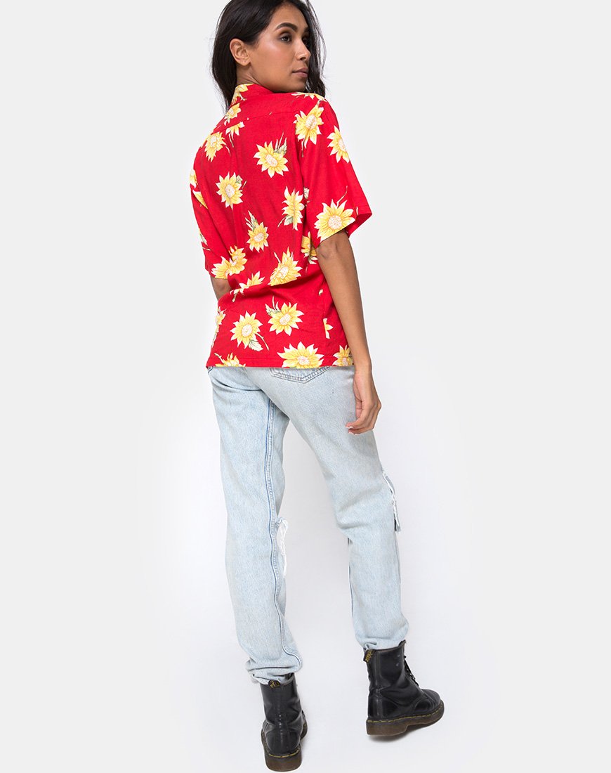 Image of Hawaiian Shirt in Sunny Days Red