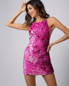 Image of Hedi Dress in Fishscale Sequin Pink