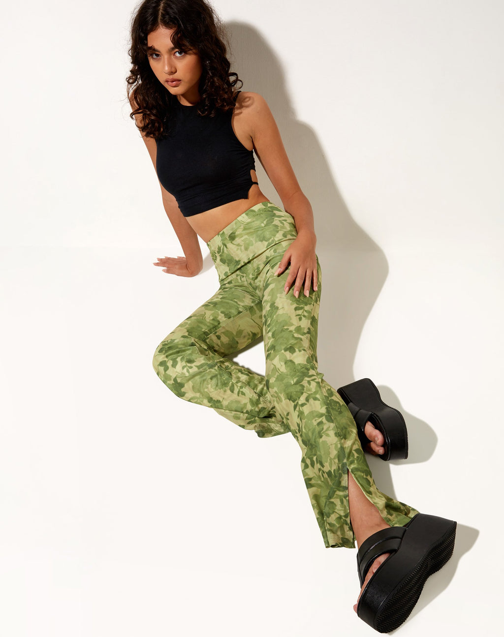 Heny Flare Trouser in Blurred Floral