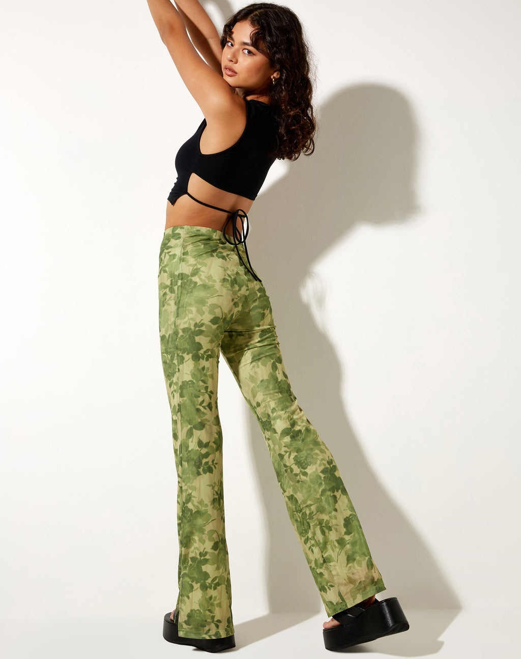 Heny Flare Trouser in Blurred Floral