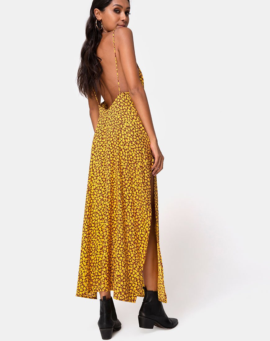 Image of Hime Maxi Dress in Ditsy Rose Marigold