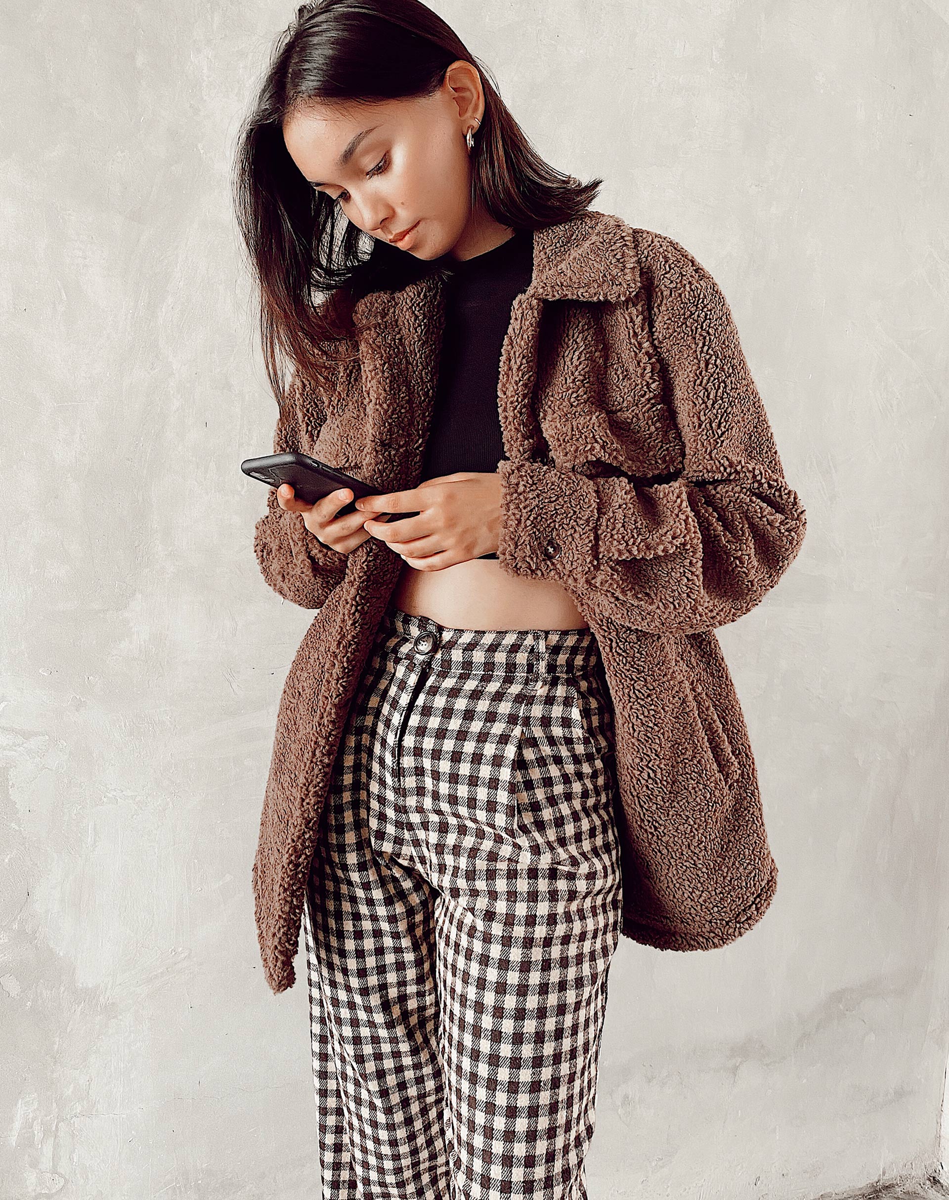 Image of Marcella Shirt in Borg Charcoal Grey
