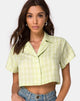 Image of Indiana Cropped Shirt in Sage Check