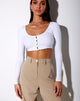 Image of Ineke Crop Top in Rib White