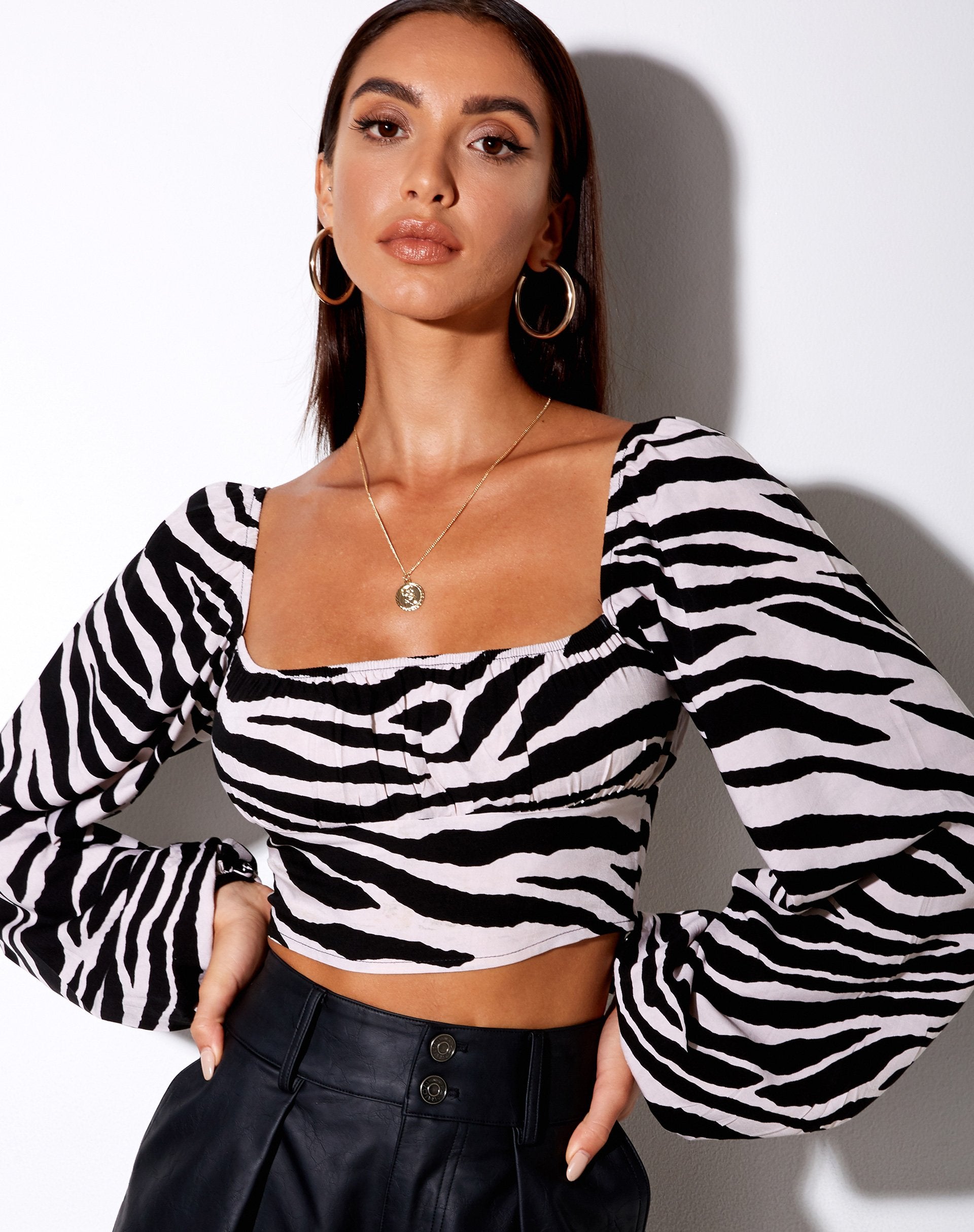 Image of Irene Crop Top in Huge Zebra