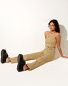 Image of Zoven Flare Trouser in Wavy Checker Yellow
