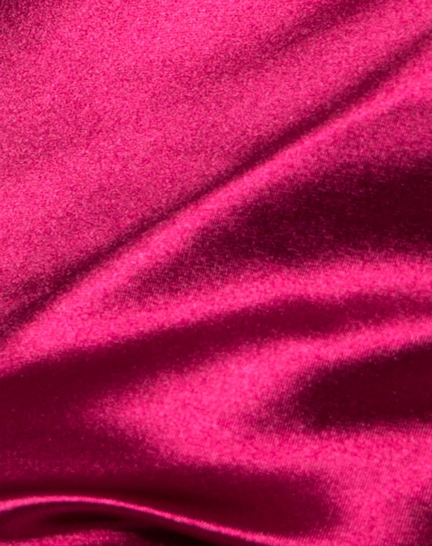 Image of Dina Mini Skirt in Satin Burgundy