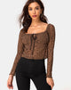 Image of Janina Top in Animal Flock Tan Net