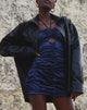 Image of Amilia Mini Dress in Satin Spandex Inky Blue