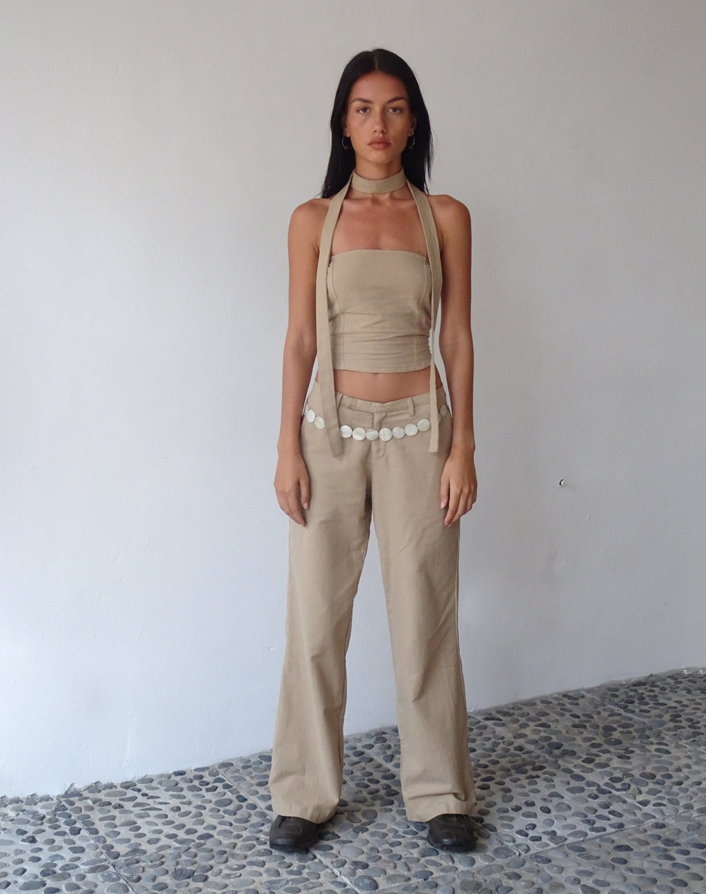 MOTEL X JACQUIE Jawi Trouser in Light Taupe