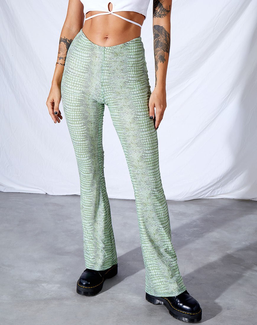 Image of Devan Trouser in Lime Croc