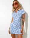 Image of Jeeves Mini Dress in Love Checker Blue