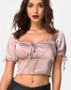 Image of Jene Top in Satin Mink