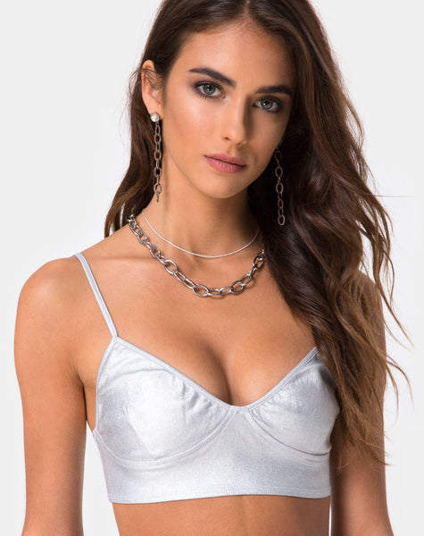 Jessie Bralet Top in Silver Metallic – motelrocks-com-aus