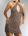 Image of MOTEL X IRIS Jouda Mini Dress in Chain Tangle Dark Brown