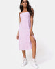 Image of Kaoya Midi Dress in Ditsy Rose Lilac