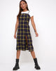 Image of Kaoya Dress in Plaid Brown Yellow Check