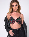 Image of Kasen Bralet in Red Green Yellow and Black Plaid