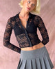 image of Kawai Button Up Top in Lace Black