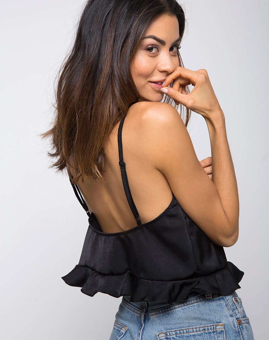 Image of Kelay Cami Top in Satin Black