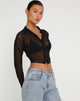 image of Kelly Cropped Shirt in Mesh Black
