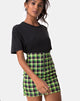 Image of Kimber Bodycon skirt in Green and Purple Check