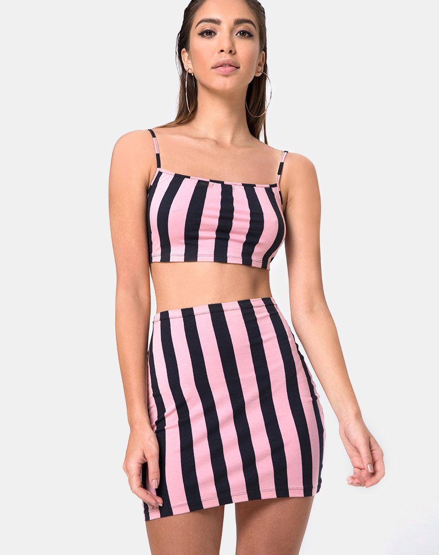 Kimmy Bodycon Skirt in Campbell Stripe