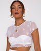 Image of Tince Top in White Daisy Embro White