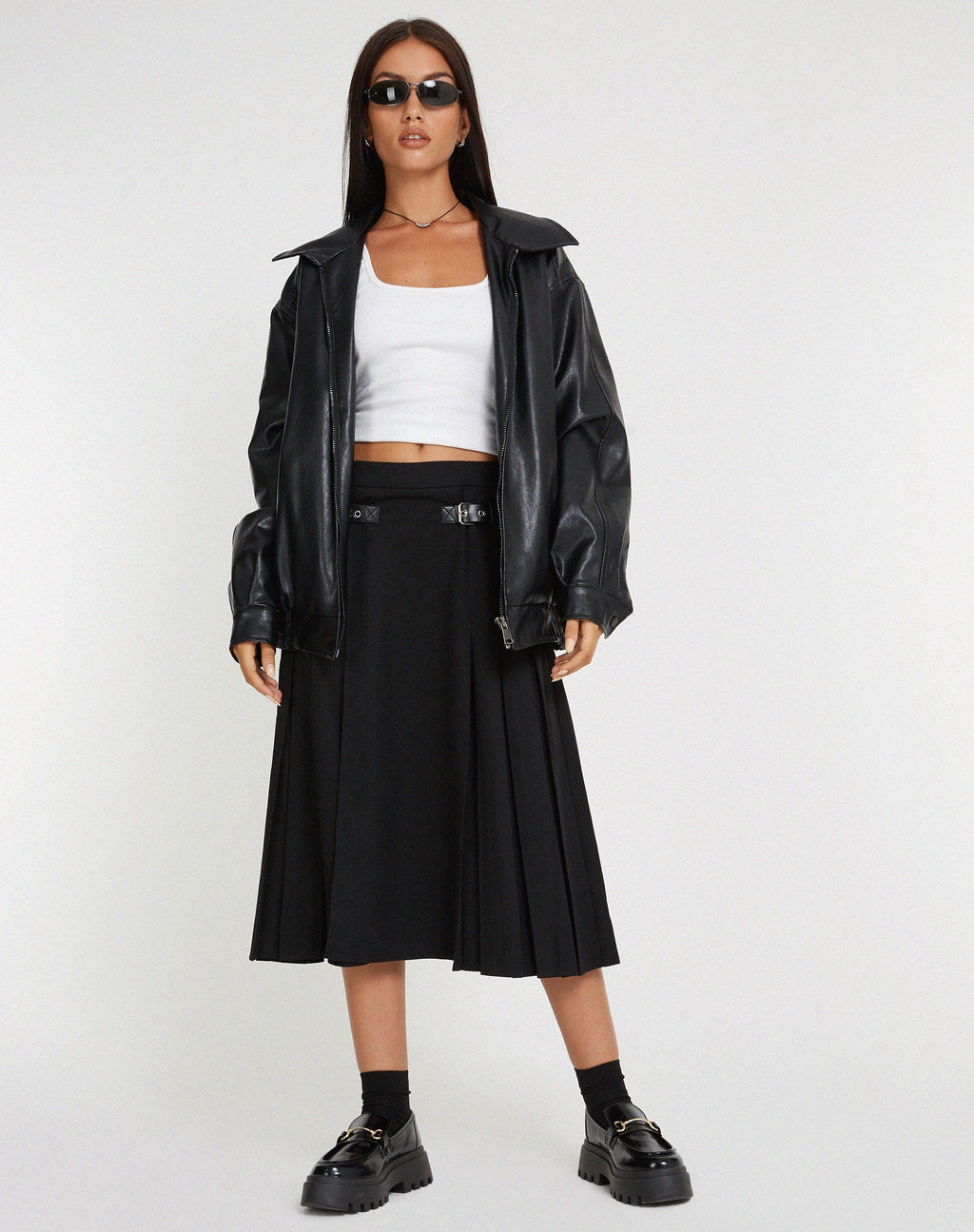 Kozani Midi Skirt in Black